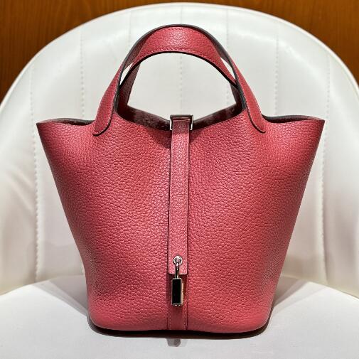 【エルメス HERMES】ピコタンロック18 PM シルバー金具 ハンドバッグ  リップパウダー(100%手縫い)